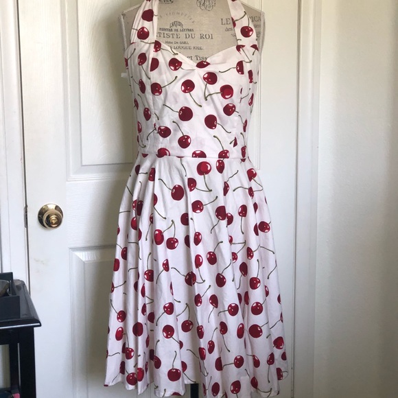 Dresses & Skirts - Cherry Print Pinup Dress Size Large Dresses & Skirts - Cherry Print Pinup Dress Size Large